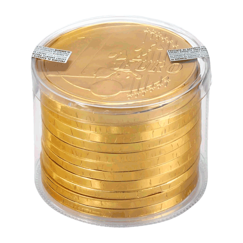 Estuche Euro medallón de chocolate 100 mm 12 unidades