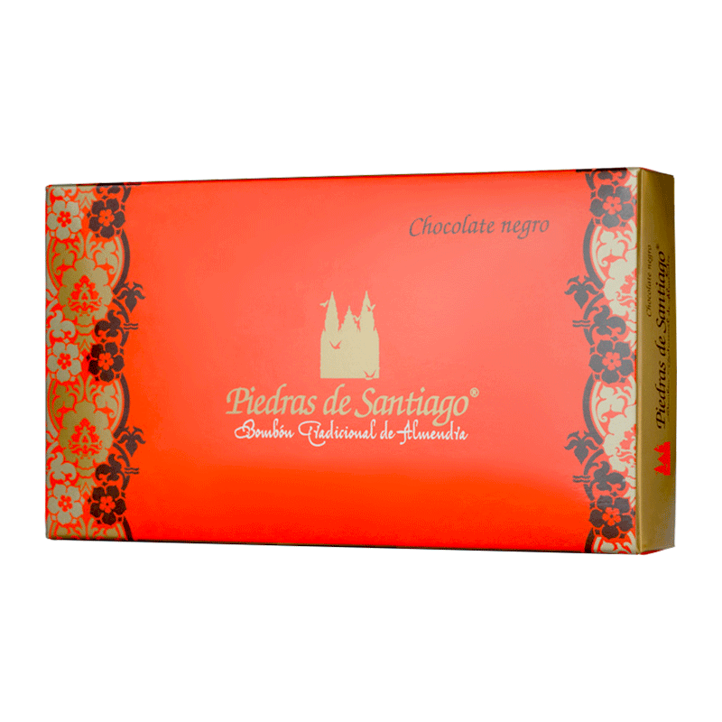 Caja bombones artesanos chocolate negro y almendra Marcona 275g