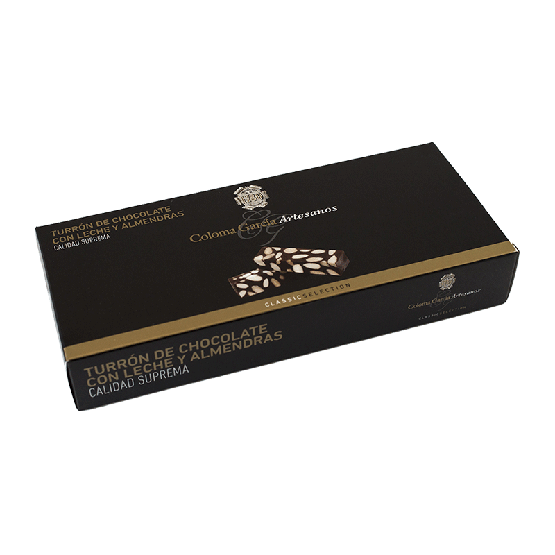 Estuche turrón chocolate y almendras artesano 'Classic' 200g