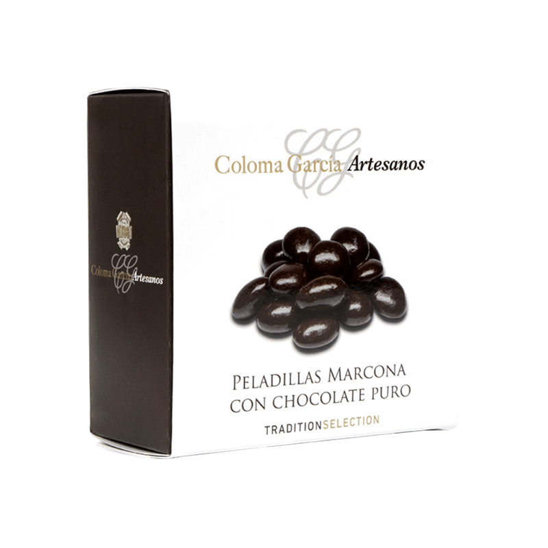 Estuche Peladilla Marcona con chocolate puro 100g