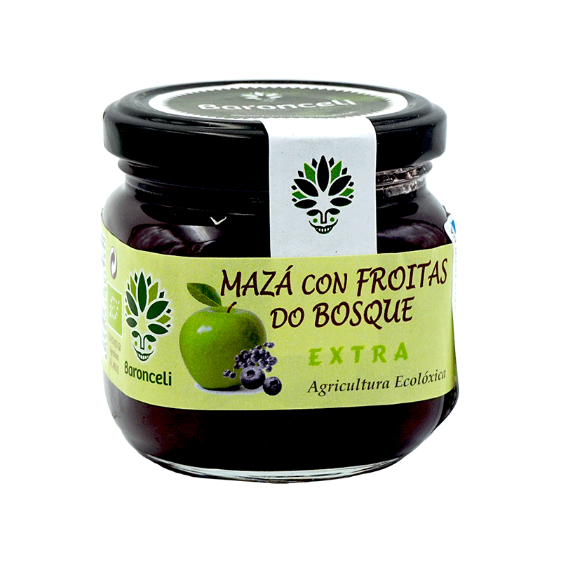 Mermelada de manzana con frutas del bosque ecológica 200g