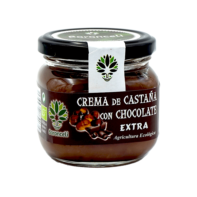 Frasco crema de castañas con chocolate ecológica 200g