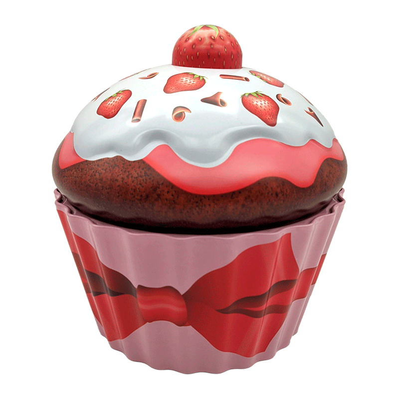 Lata bombones praliné leche 'Cupcake Fresas' 300g