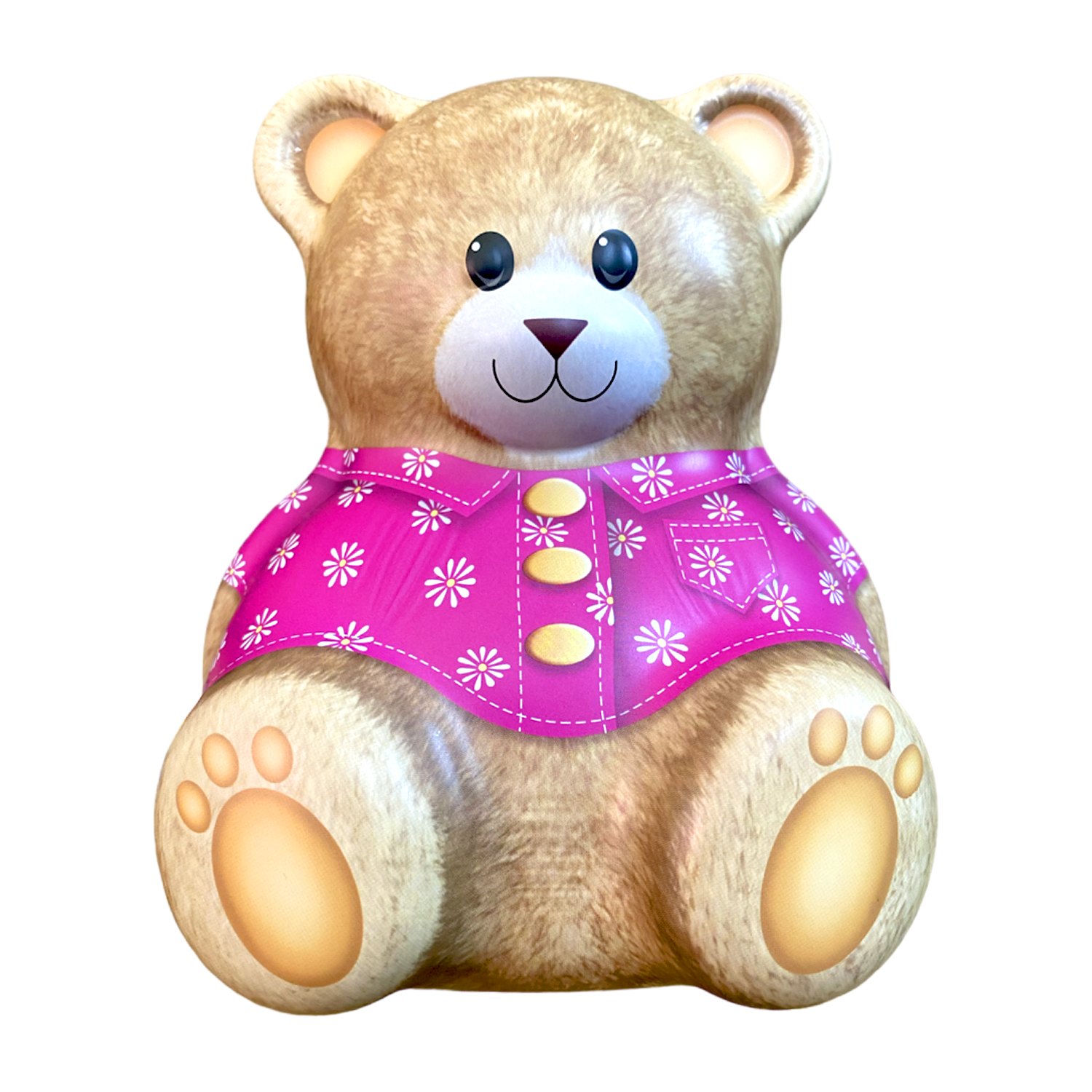 Lata bombones praliné leche "Oso Teddy camisa de flores' 150g