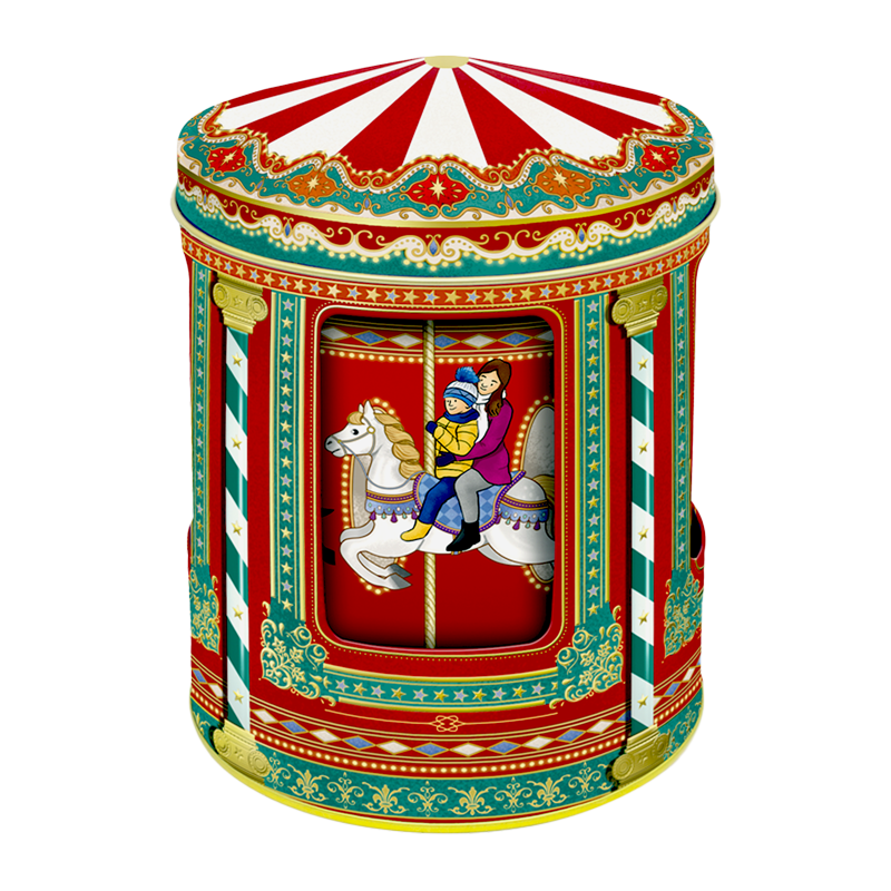 Lata musical bombones praliné leche 'Carrusel Winter Fun Fair' 150g