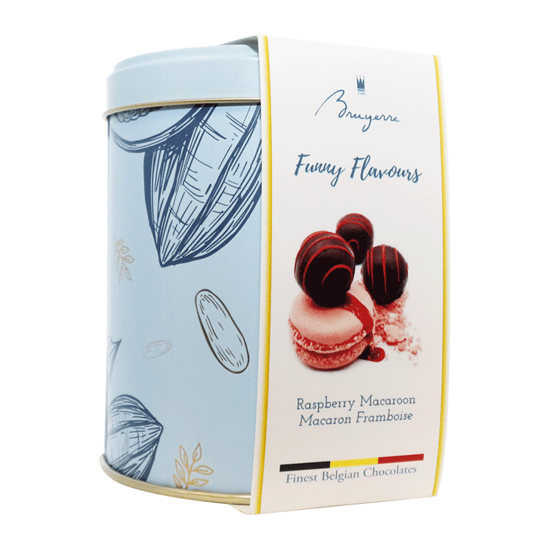 Lata trufas de macaron frambuesa 'Sweet Traditions' 100g