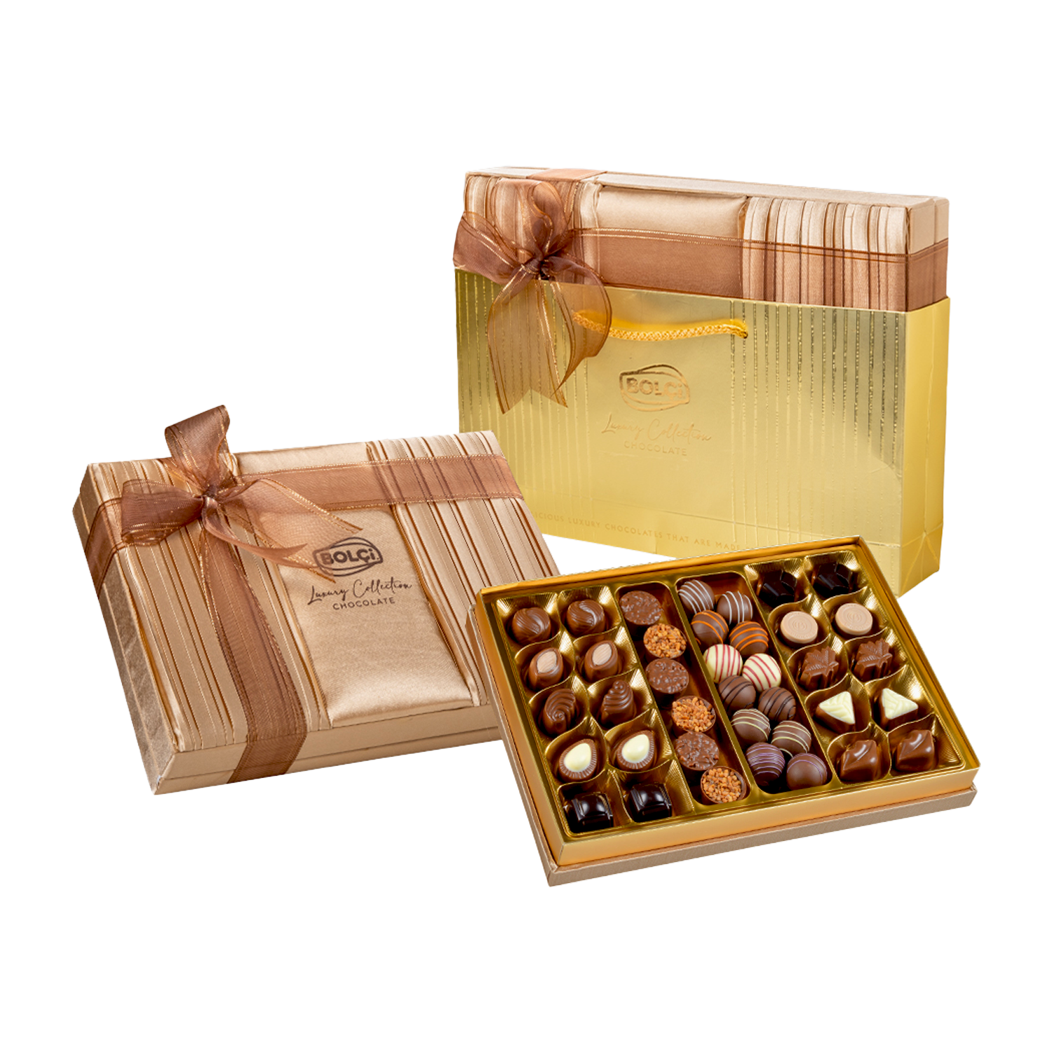 Caja bombones surtidos 'Satin Gold' 500g