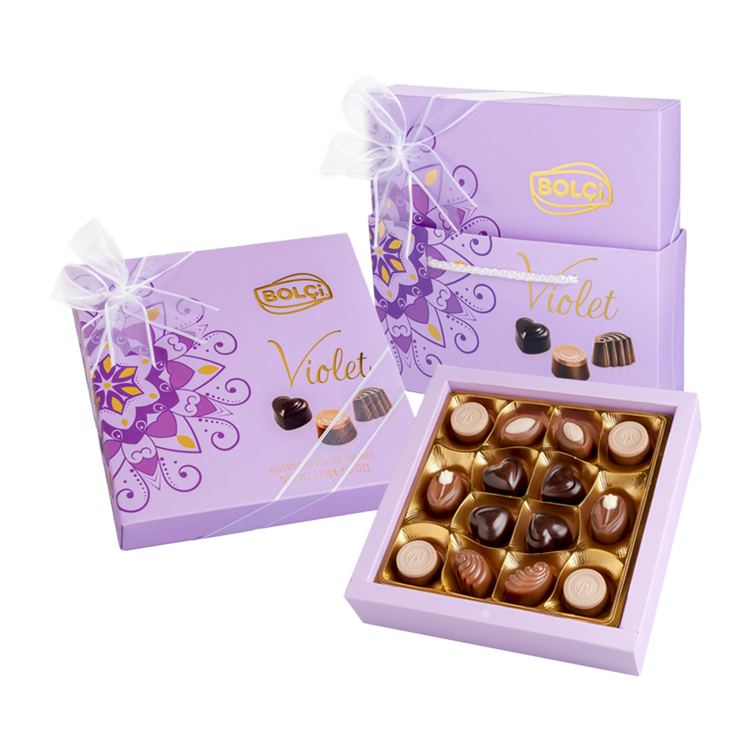 Caja bombones surtidos 'Violet' 170g