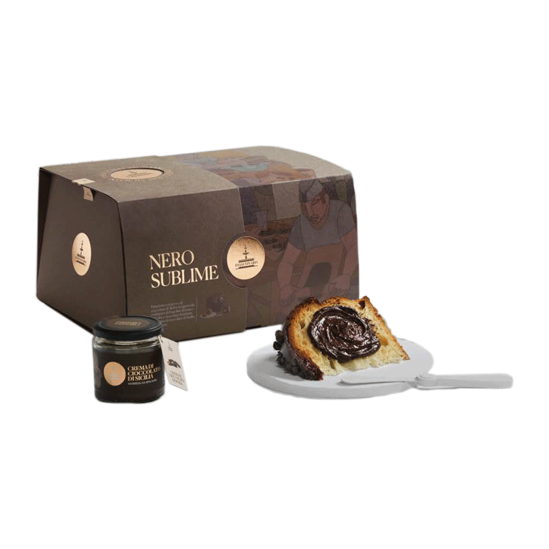 Estuche panettone Fiasconaro 'Línea oro Nero Sublime' 1kg