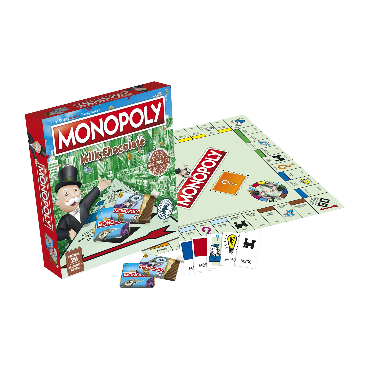 Estuche juego napolitanas chocolate con leche 'Monopoly' 90g