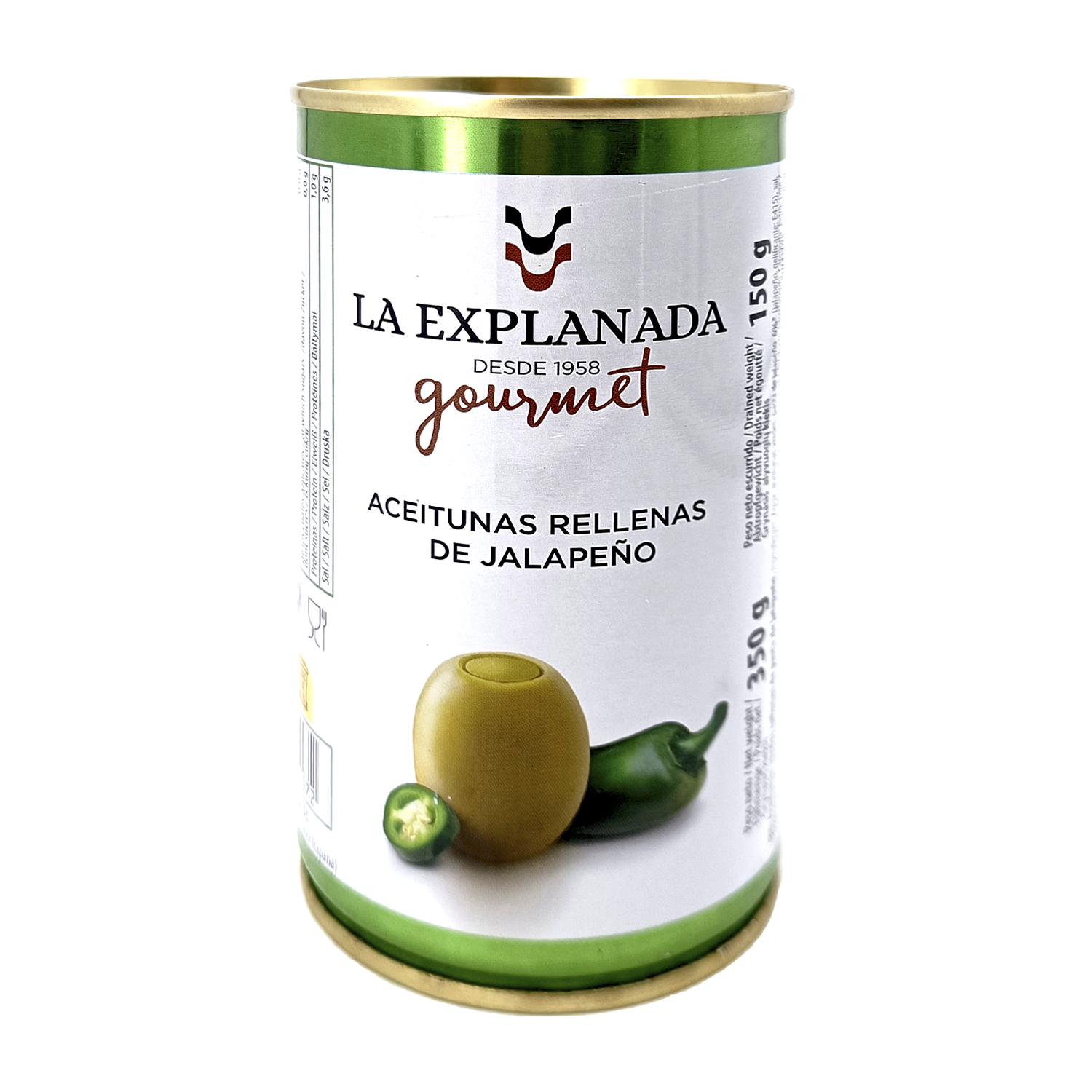 Aceitunas verdes rellenas de jalapeño 150g