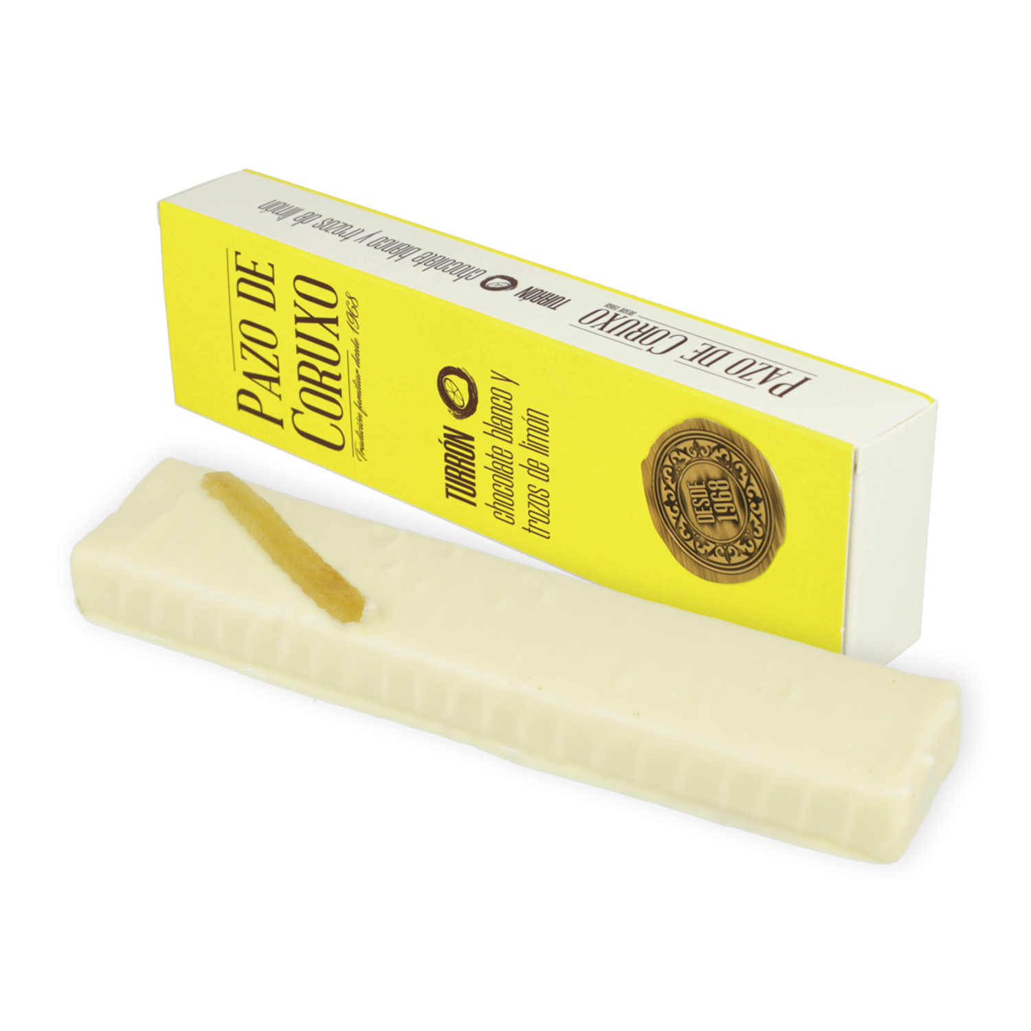 Estuche turrón chocolate blanco con limón 160g