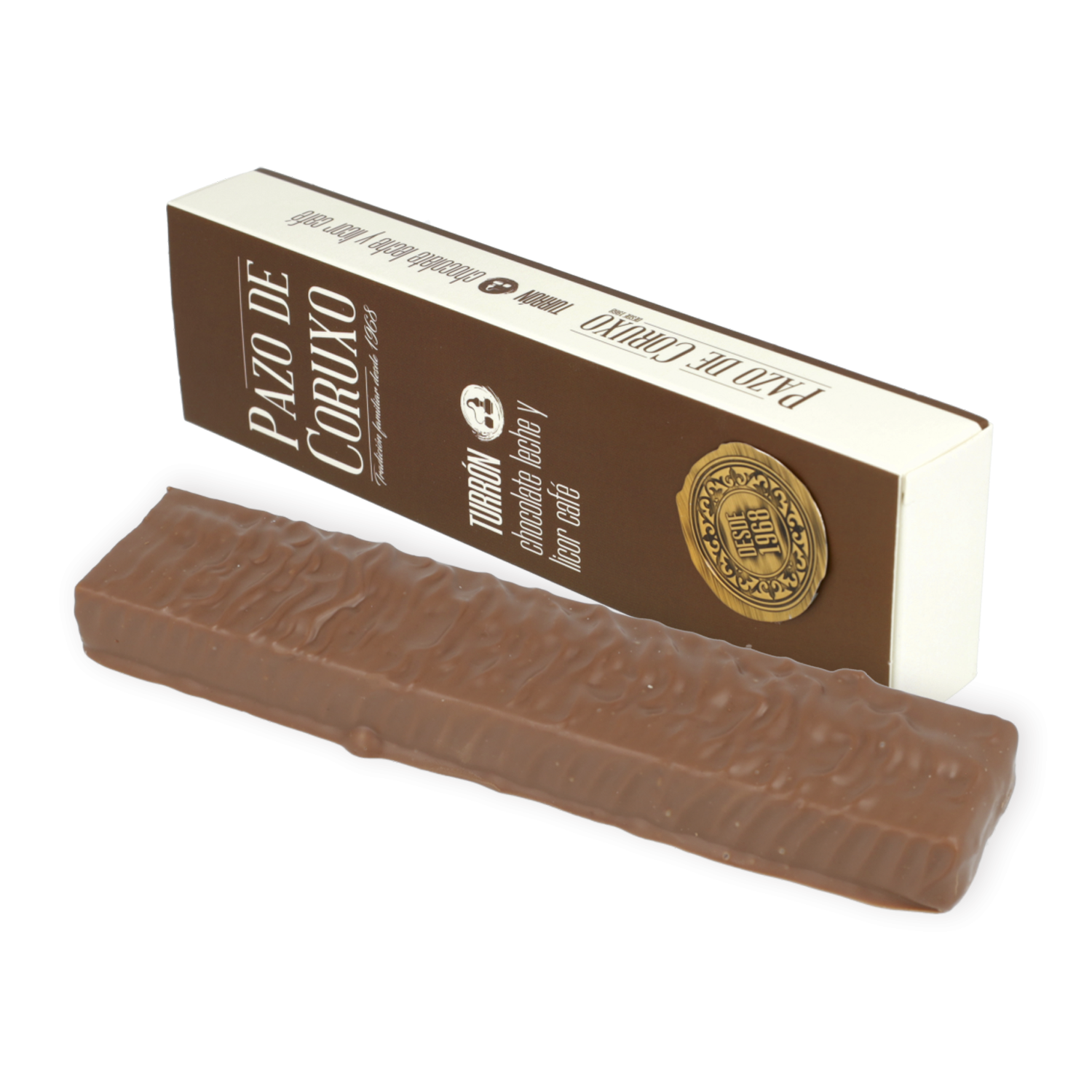 Estuche turrón ganache de chocolate con leche y licor café 160g