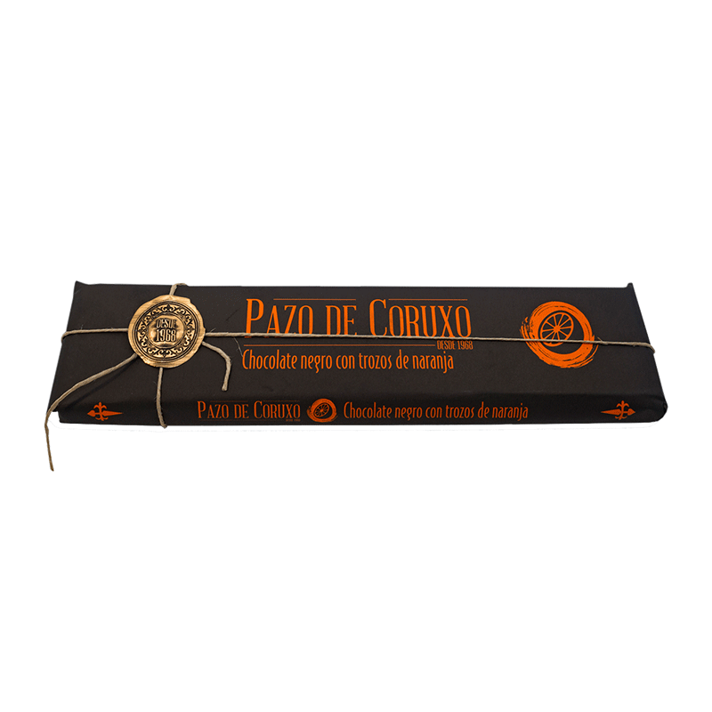 Chocolate artesano negro con trozos de naranja 300g