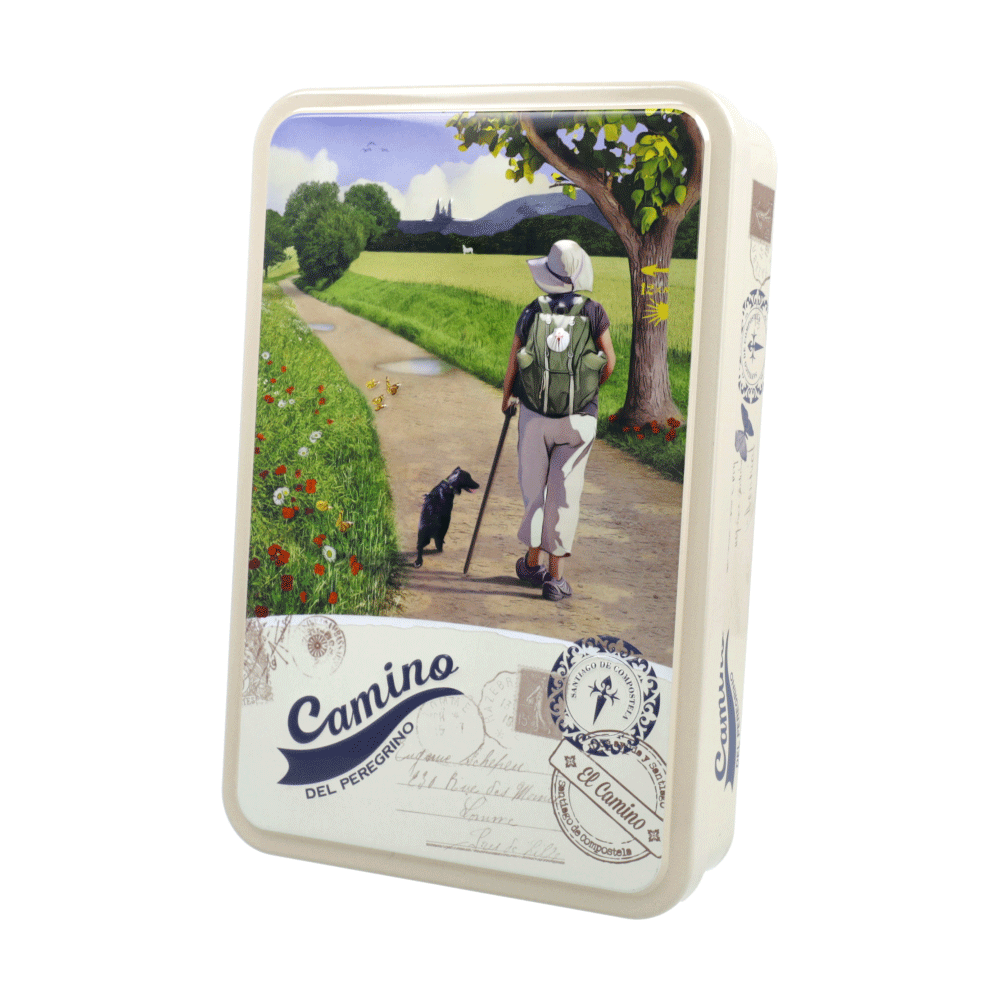 Lata bombones praliné leche 'Camino de Santiago' 150g