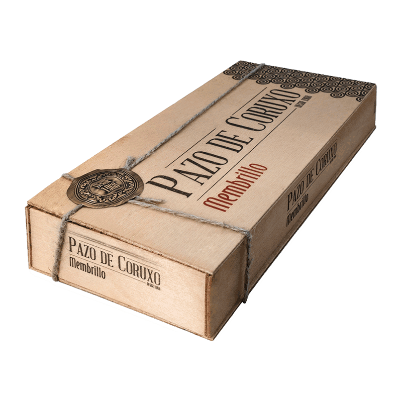 Caja madera carne de membrillo artesano 600g