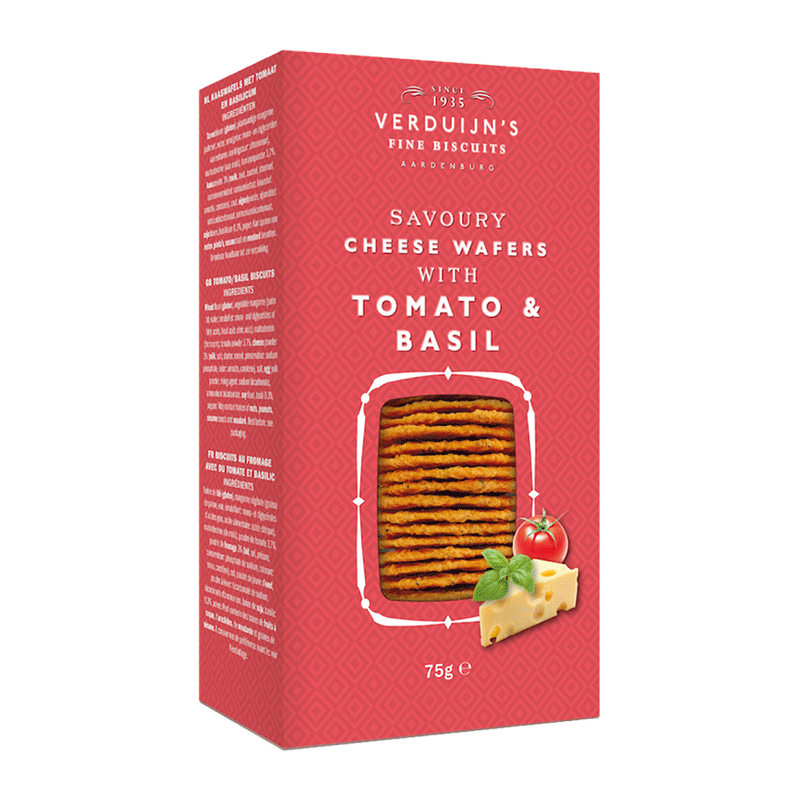 Wafers con queso, tomate y albahaca 85g