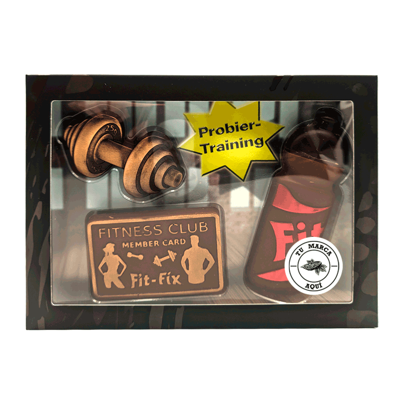 Kit personalizado de chocolate con leche 'Fitness' 125g