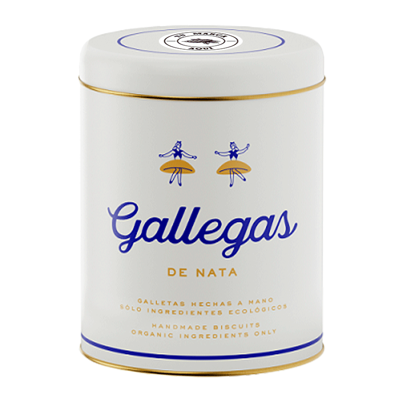 Lata personalizada 'Gallegas de nata' galletas de nata artesanales Eco 250g