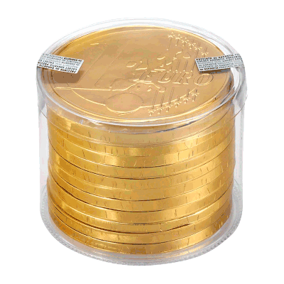 Comprar Estuche Euro medallón de chocolate 100 mm 12 unidades