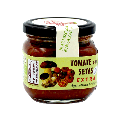 Comprar Frasco tomate con setas silvestres ecológico 175g