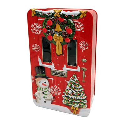 Comprar Lata bombones praliné leche 'Puerta de Navidad roja' 150g