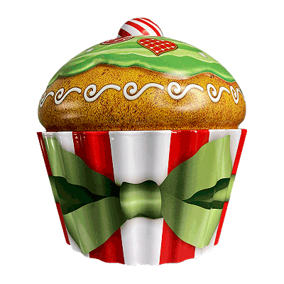 Comprar Lata bombones praliné leche 'Cupcake Navidad rayas' 300g