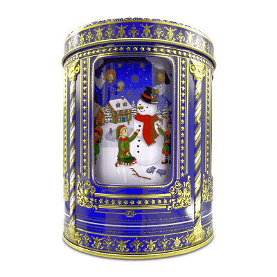 Comprar Lata musical bombones praliné leche 'Carrusel de ángeles y gnomos azul' 150g