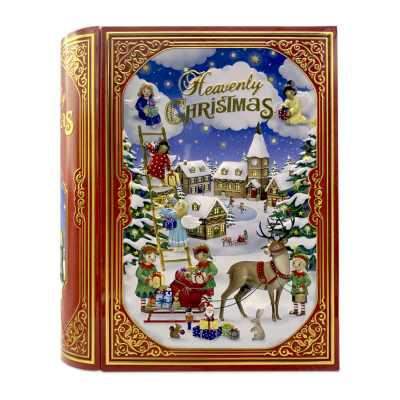 Comprar Lata bombones praliné leche 'Libro ángeles y gnomos rojo' 600g
