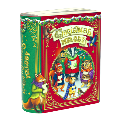 Comprar Lata bombones praliné leche 'Libro Melody' rojo 150g