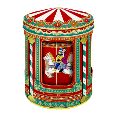 Comprar Lata musical bombones praliné leche 'Carrusel Winter Fun Fair' 150g