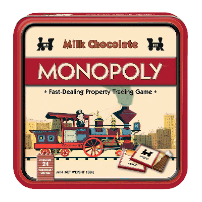 Comprar Lata juego napolitanas chocolate con leche 'Monopoly' 108g