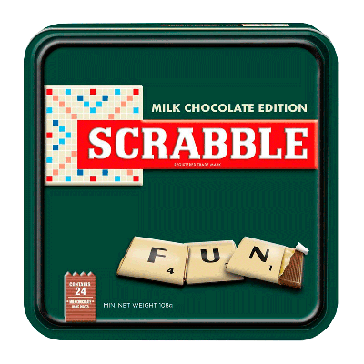 Comprar Lata juego napolitanas chocolate con leche 'Scrabble' 108g