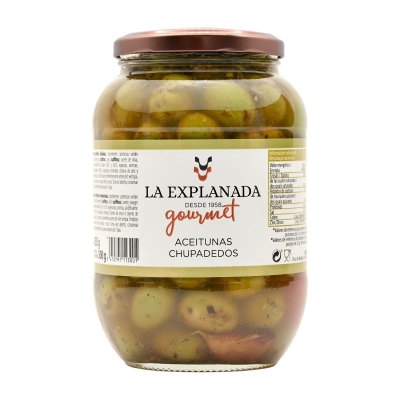 Comprar Aceitunas verdes partidas aliñadas 'Chupadedos' 500g