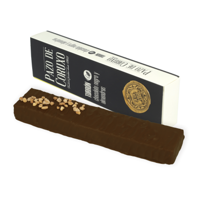 Comprar Estuche turrón chocolate negro praliné y almendra 160g