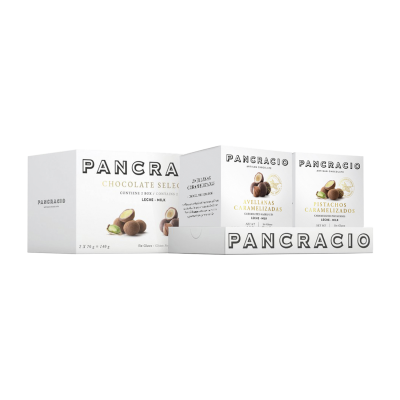 Comprar Estuche Selection Pancracio pistachos y avellanas caramelizadas chocolate con leche 140g