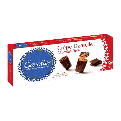 Caja crepes recubiertos chocolate negro 'Crêpe Dentelle Chocolat noir' 90g