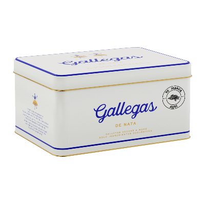 Comprar Lata personalizada 'Gallegas de nata' galletas de nata artesanales Eco 500g