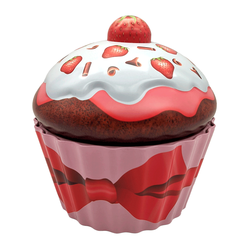 Comprar Lata bombones praliné leche 'Cupcake Fresas' 300g a domicilio