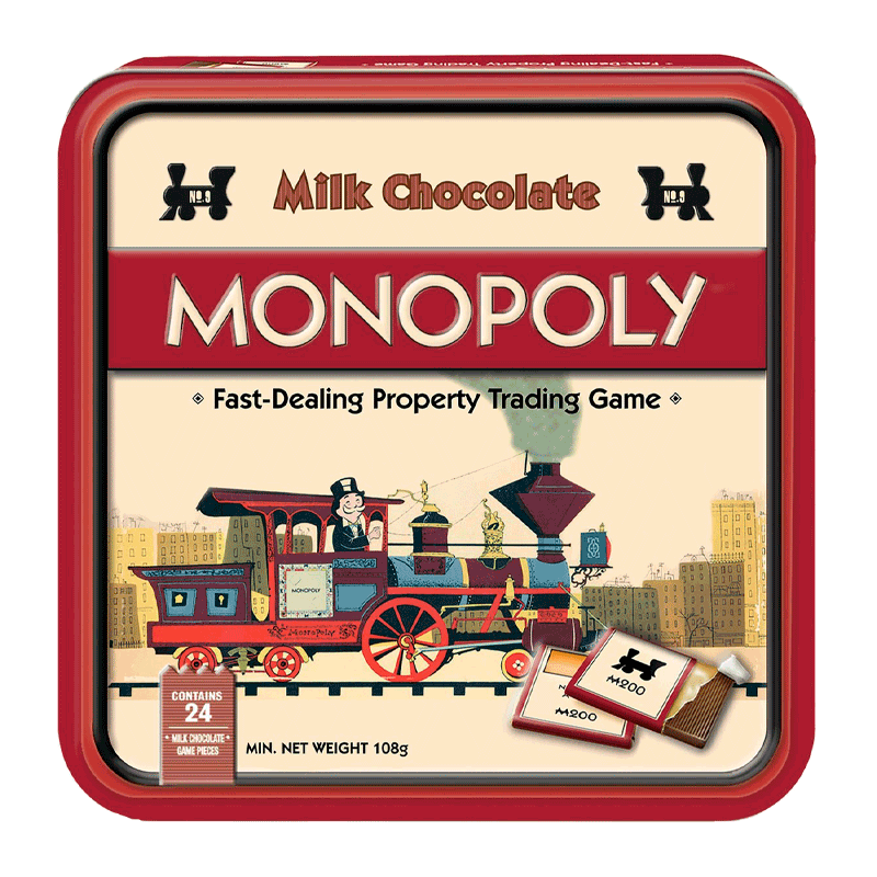 Comprar Lata juego napolitanas chocolate con leche 'Monopoly' 108g a domicilio